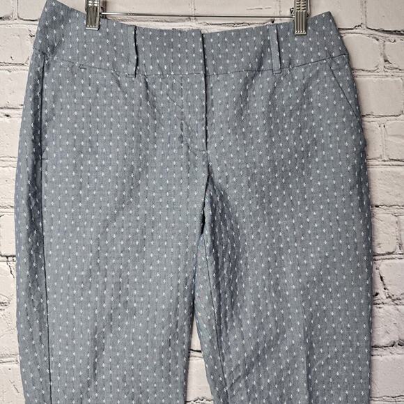 Ann Taylor Curvy Cotton Blend Small Diamond Print Cropped Pants Size 6 - Picture 3 of 11